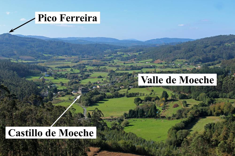 Vista general del Valle de Moeche desde Pena da Cabra. (Autor: Francisco Canosa Martínez, 2018)  