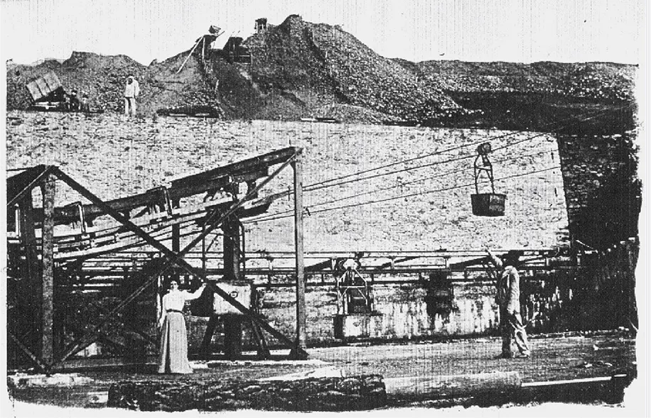 Inicio del funicular minero en la mina Silvarosa (Viveiro).