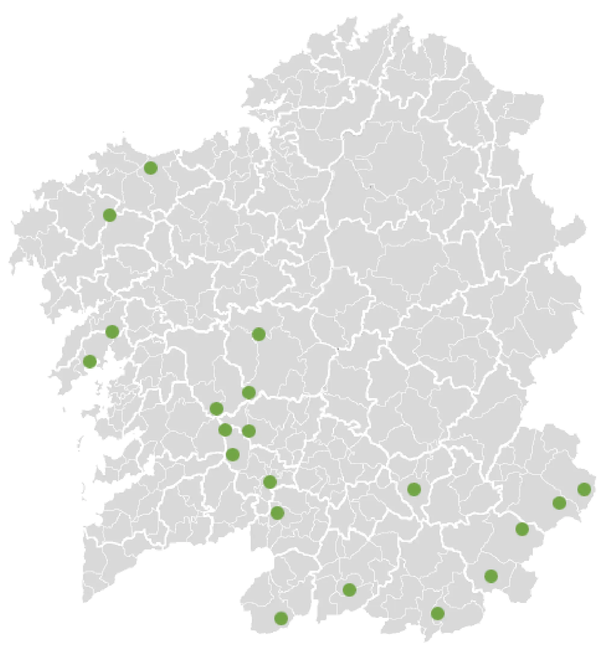 Zonas de indicios ou explotacións de estaño e de volframio