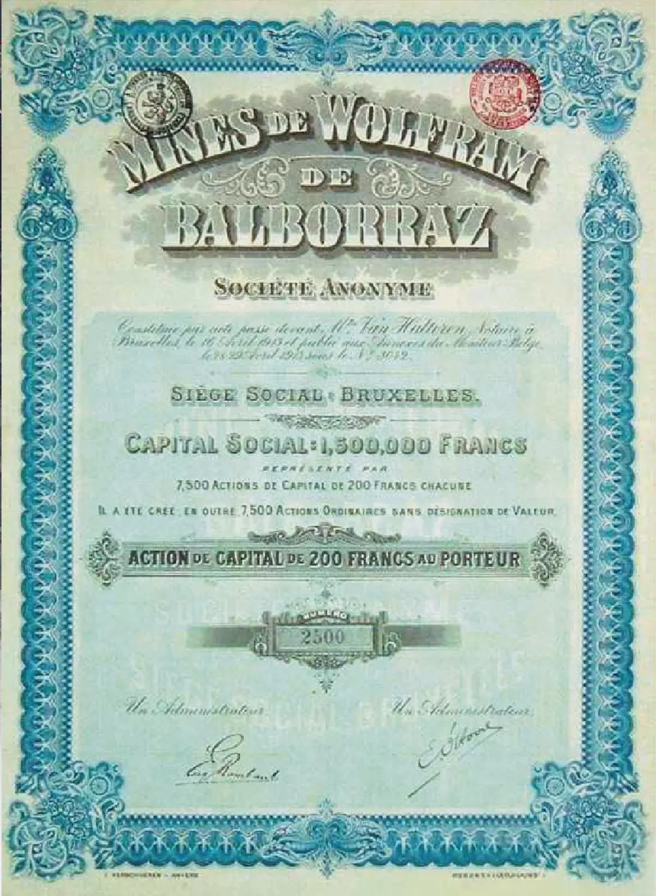 Minas de Wolfram de Balborraz (Fonte: Asociación Buxa)