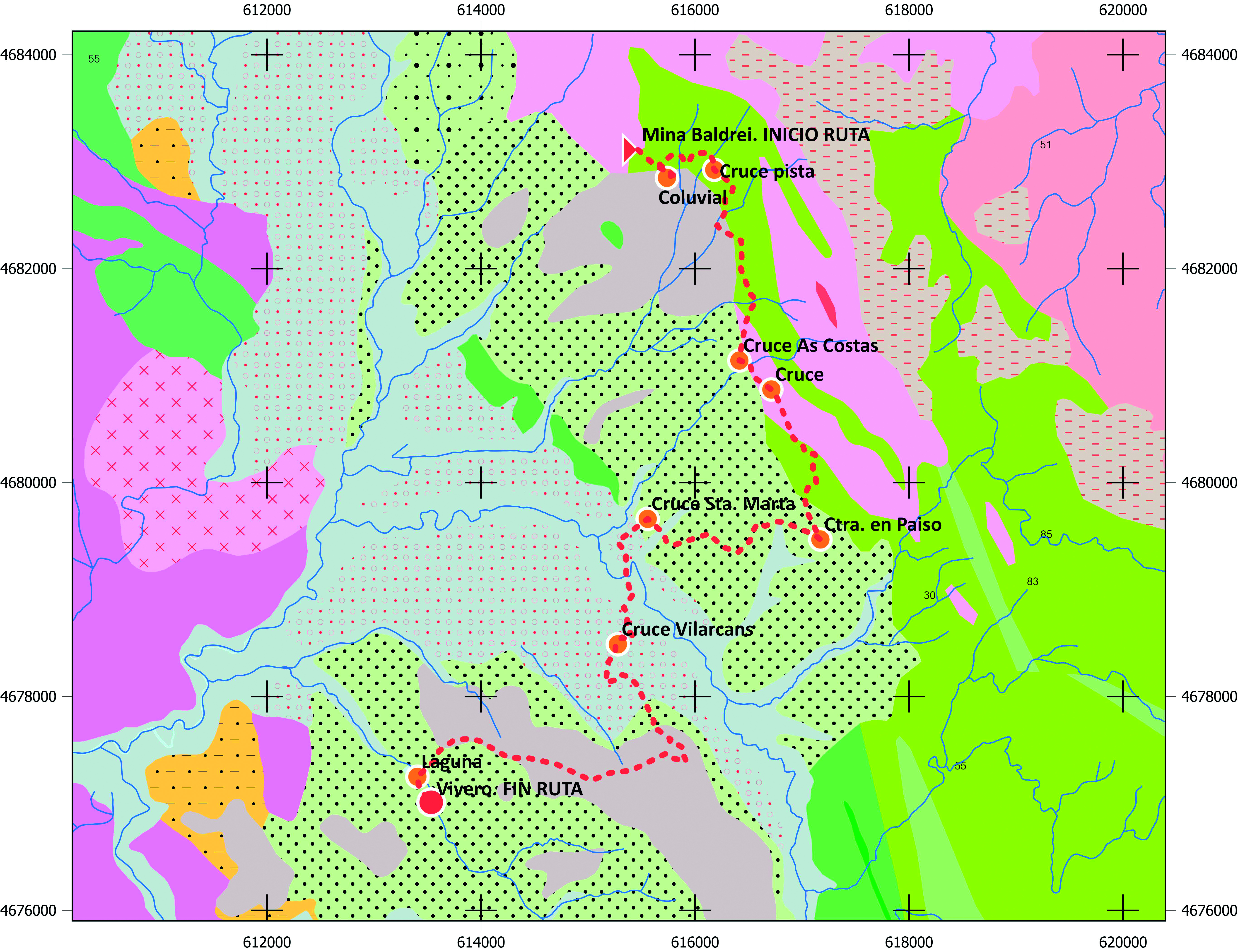 Mapa geológico de la zona