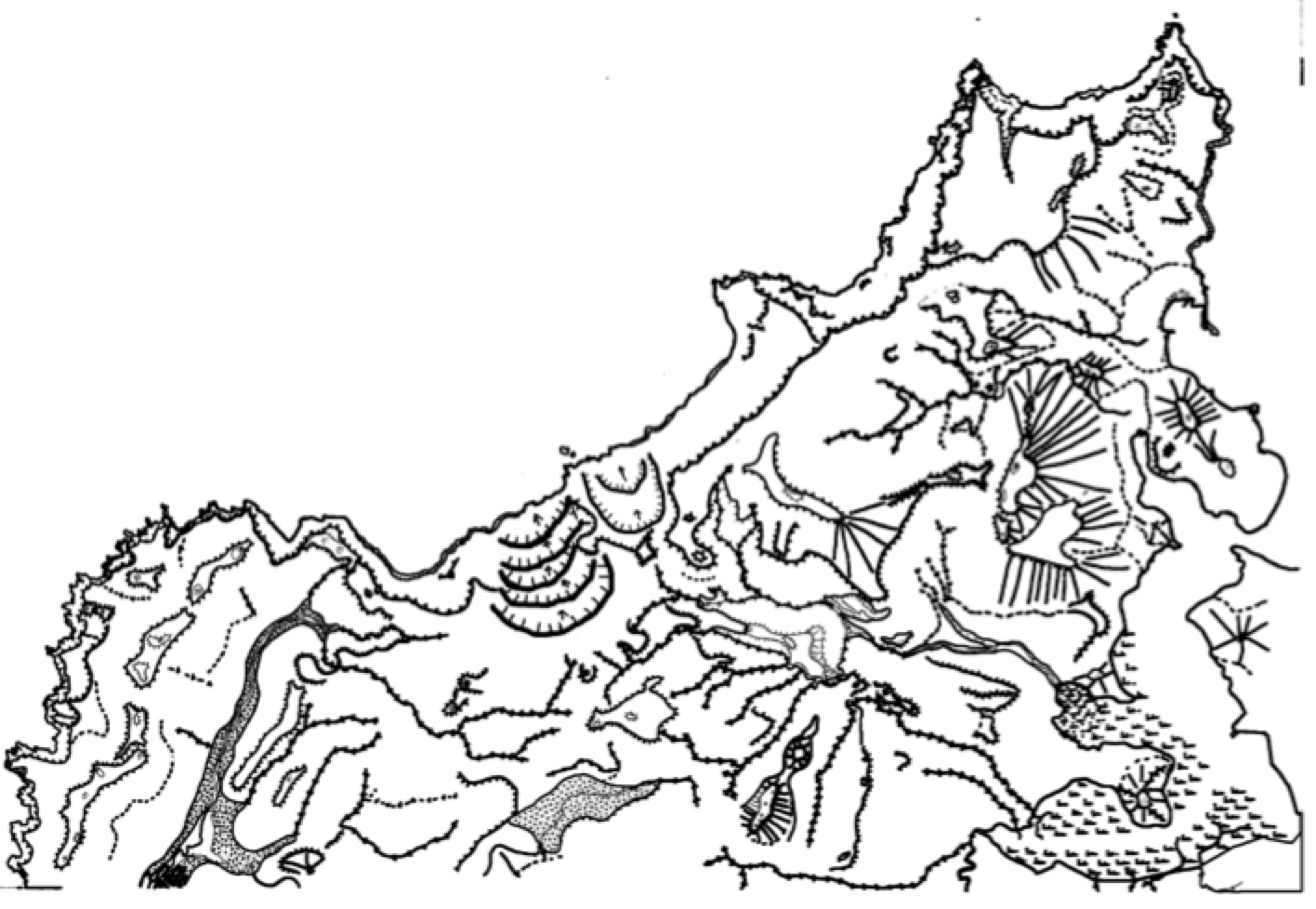 Mapa geomorfológico de cabo Ortegal y Santo André de Teixido 