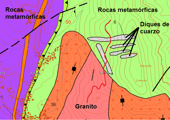 Mapa Geológico de la zona mina Beariz